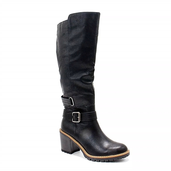 Sun + Stone Women's Viviaan Zip up Buckle Black Knee-High Boots Size 6.5 M - Picture 2 of 8